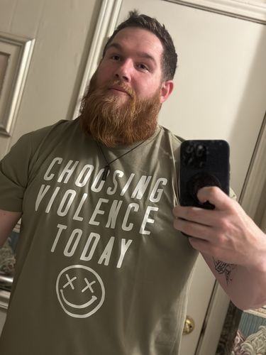 Customer photo review of Salty Savage Unisex "Choosing Violence" Tee