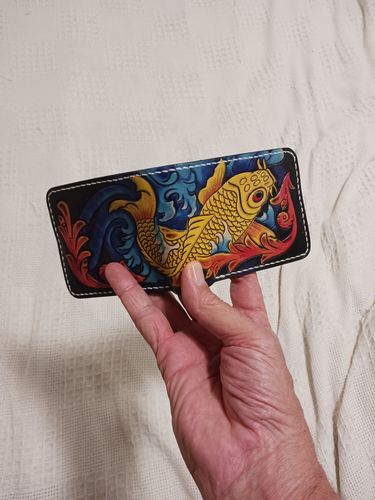 Customer photo review of Hundred Ghosts™ Irezumi Japanese Leather Wallet