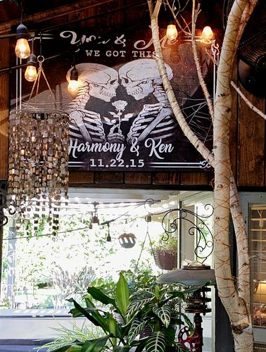 Customer photo review of We Got This Skeleton Couple Sign II