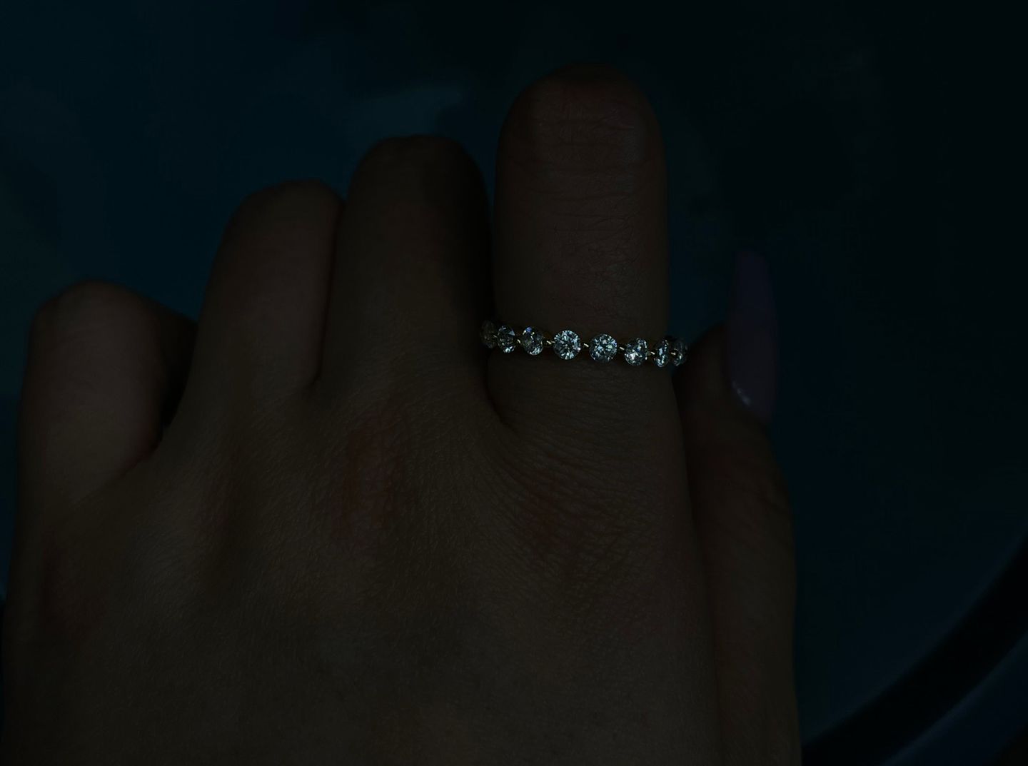 Customer photo review of Louily Fashion Eternity Round Cut 1.5 Ct Wedding Band In Sterling Silver