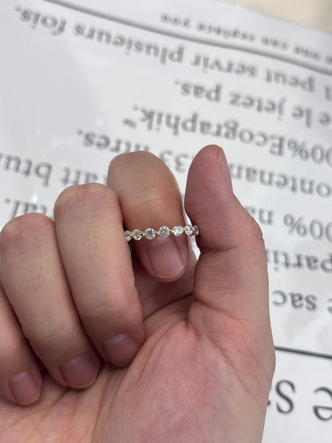 Customer photo review of Louily Fashion Eternity Round Cut 1.5 Ct Wedding Band In Sterling Silver