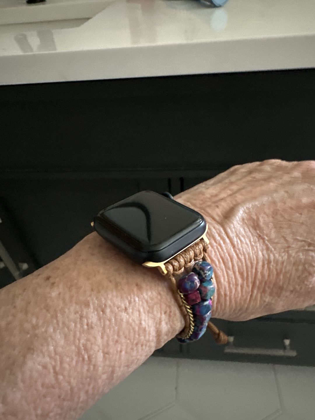 Customer photo review of Moonlight Jasper Apple Watch Strap