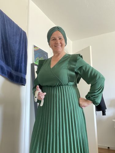 Customer photo review of Plisowana sukienka z dekoltem w serek