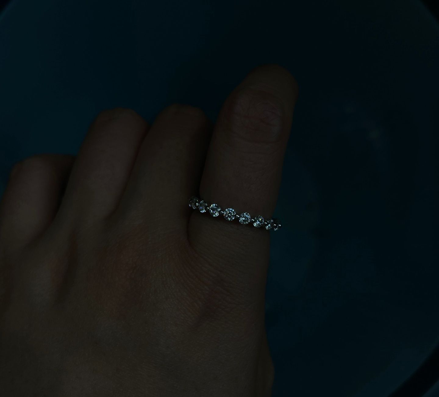 Customer photo review of Louily Fashion Eternity Round Cut 1.5 Ct Wedding Band In Sterling Silver