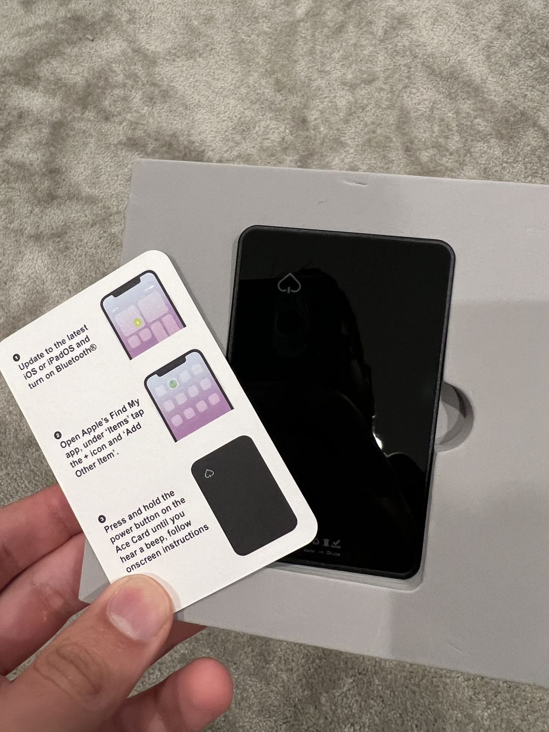 Customer photo review of Ace Card - Apple Find My