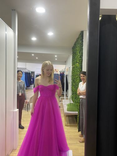 Customer photo review of Genevieve Tulle Gown - Magenta