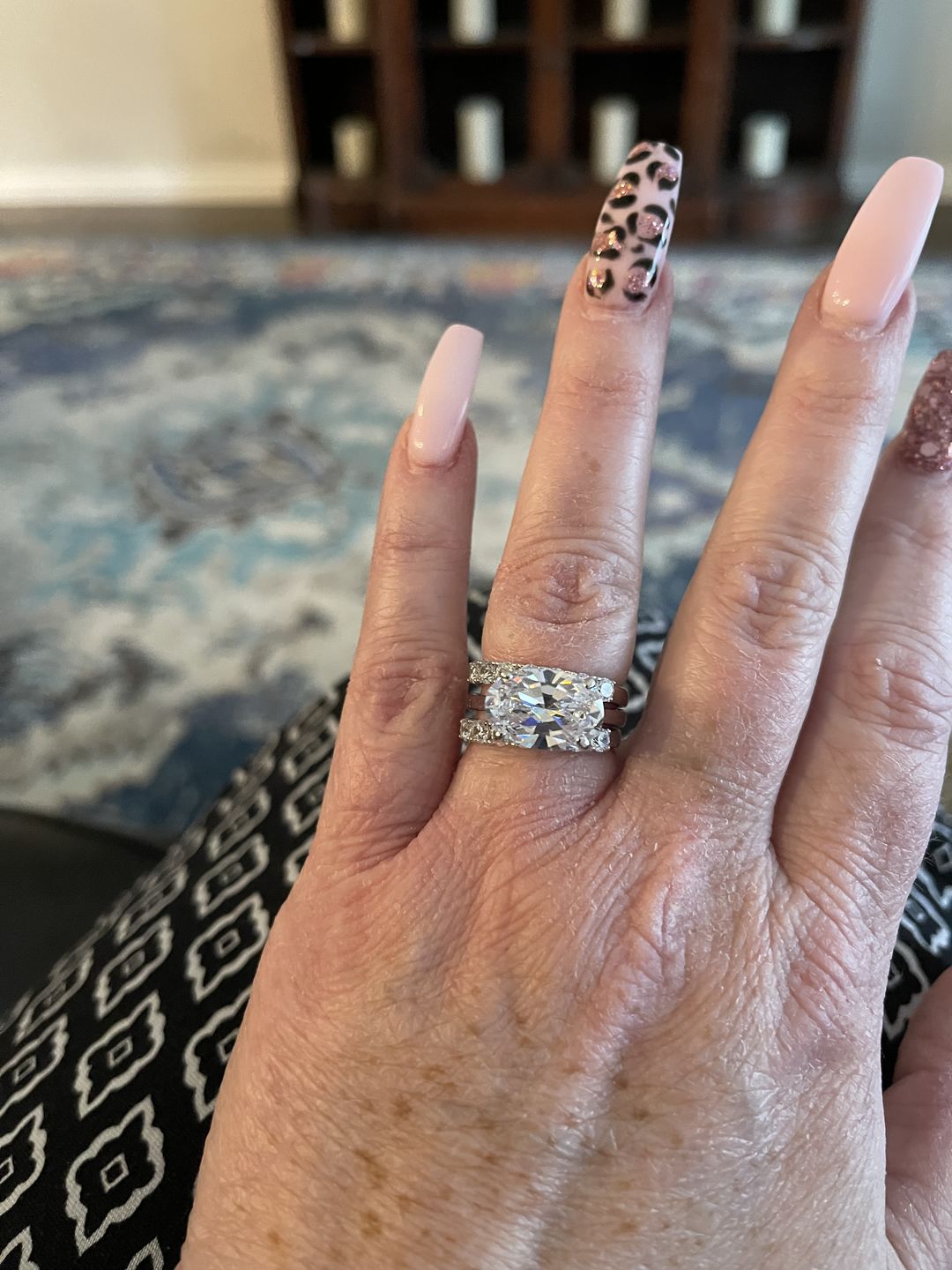 Customer photo review of Solitaire East-West 5.5ct Oval CZ Ring in Sterling Silver