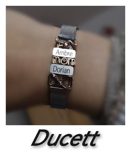 Customer photo review of Mesh charm name silver