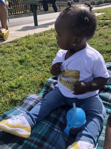 Customer photo review of Hang Tag Kids Tops - Air Jordan 11 Yellow Python