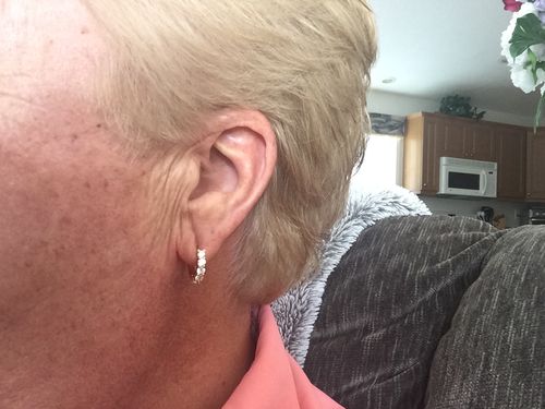 Customer photo review of 16mm Cubic Zircon Huggie Earrings
