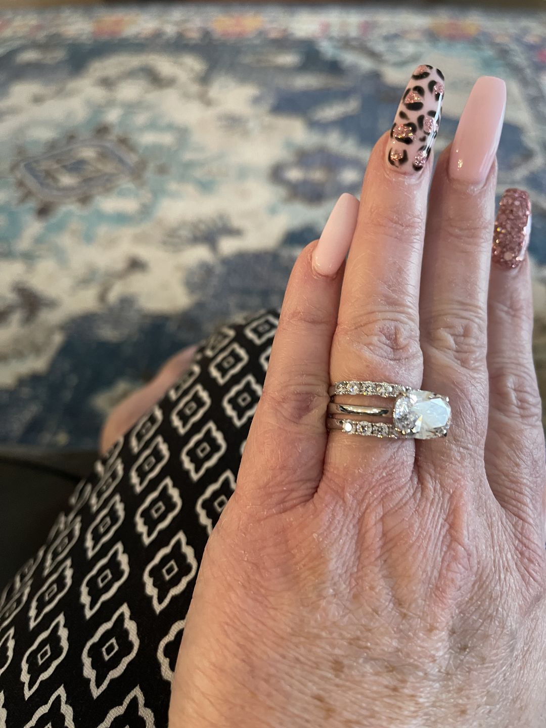 Customer photo review of 7-Stone CZ Eternity Ring in Sterling Silver