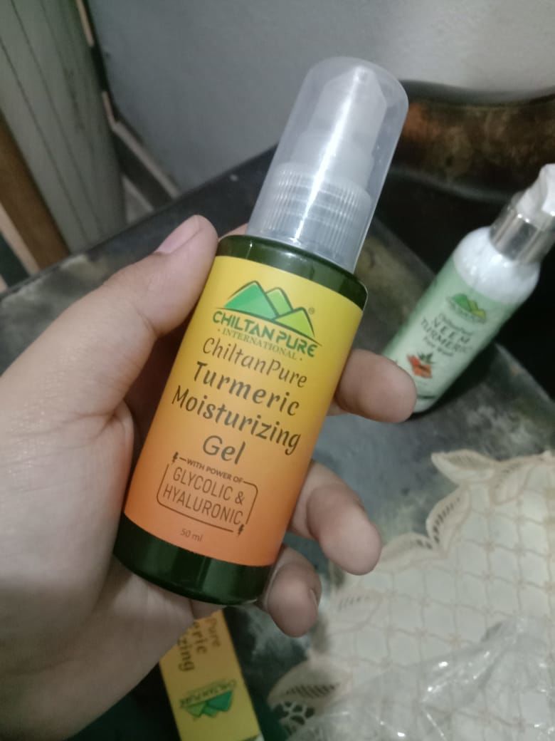 Customer photo review of Turmeric Moisturizing Gel – Activated with Hyaluronic, Glycolic Acid & Remove Impurities