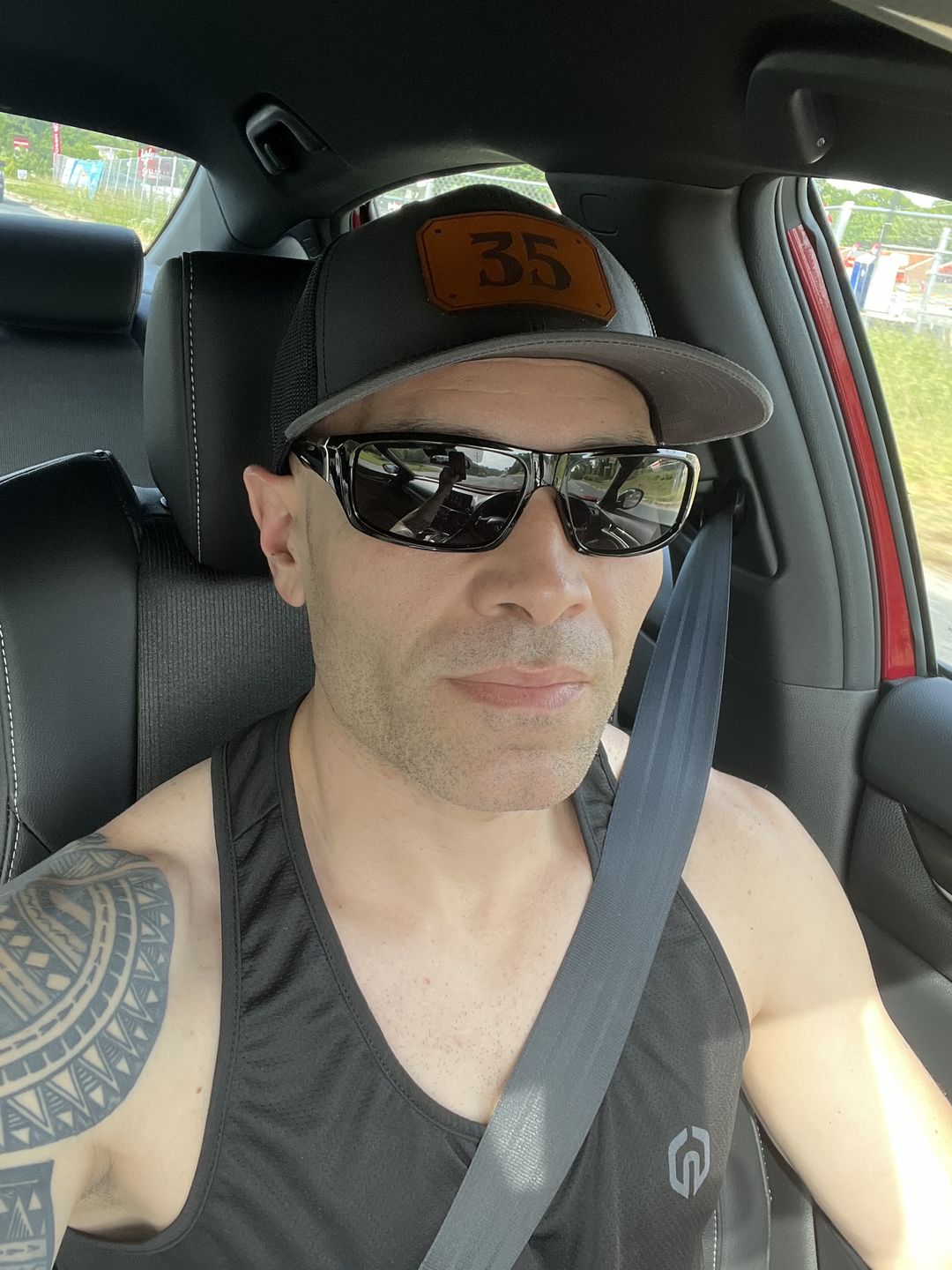 Customer photo review of Custom Passport Leather Patch Hat
