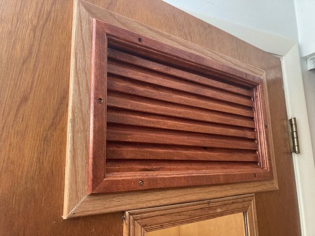 Customer photo review of Chevron Basswood Door Louver Kit