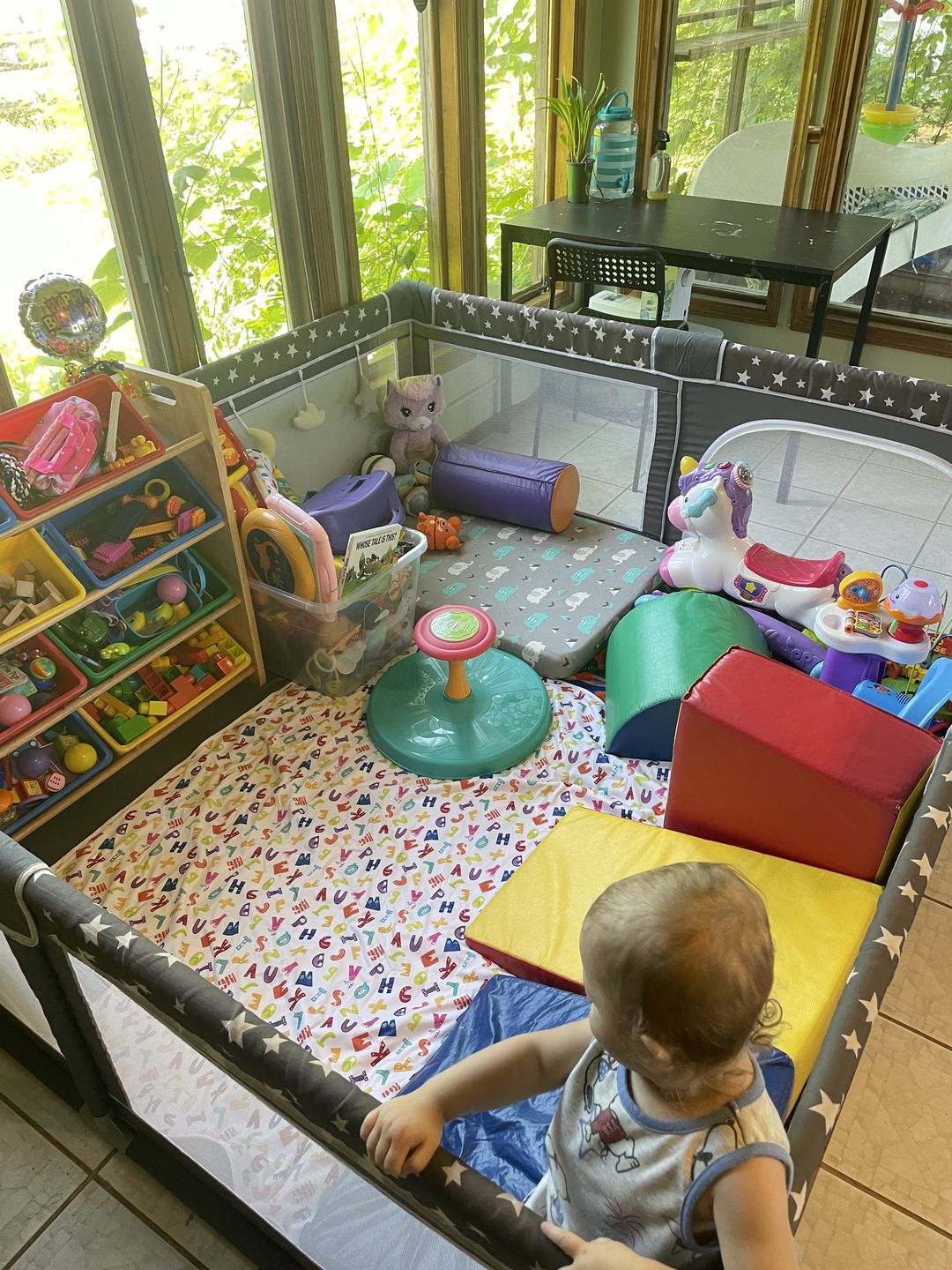 Customer photo review of Patterned Machine Washable Reversible Indoor/Outdoor Quilted Water Resistant Play Mat Blanket