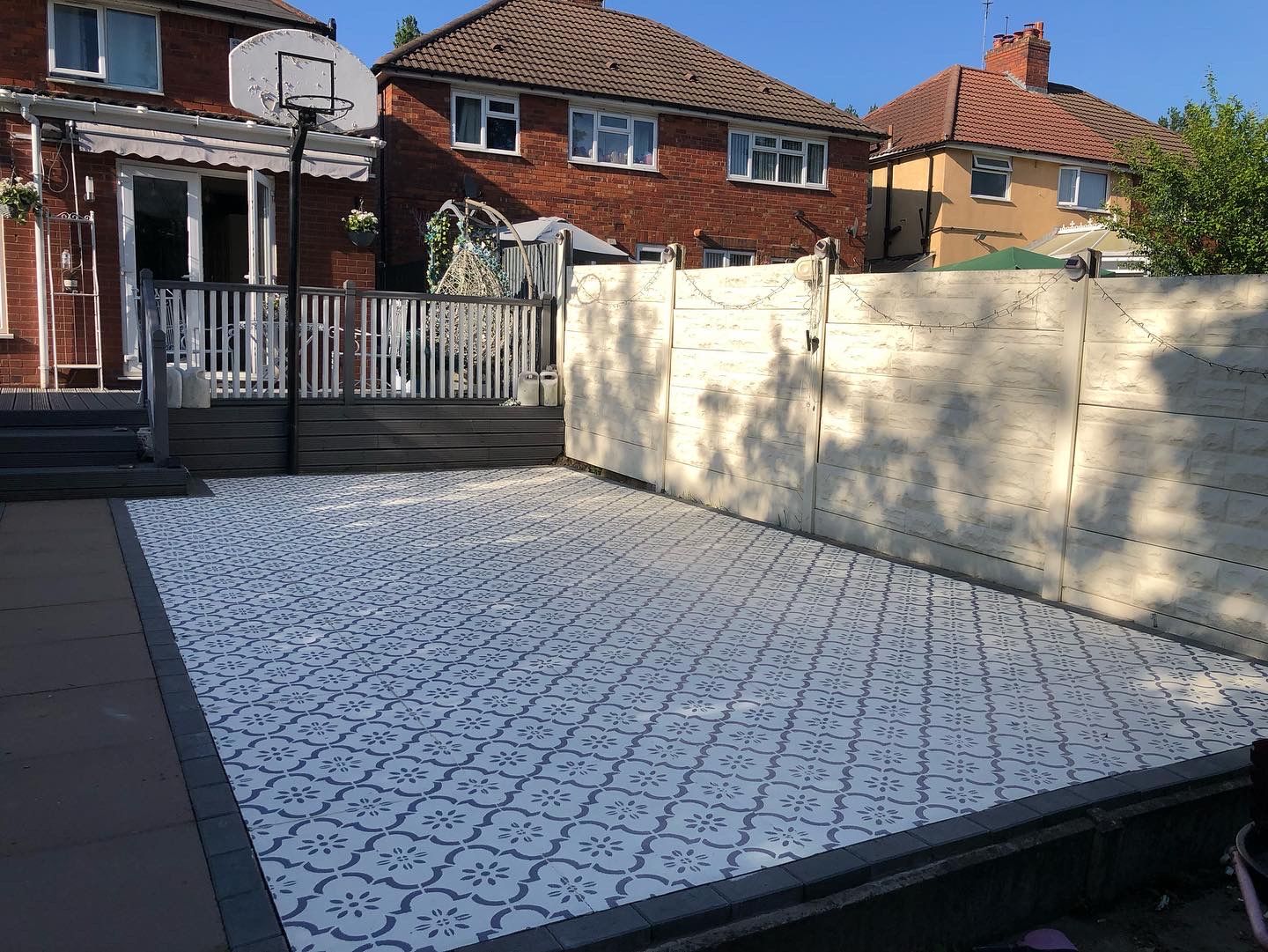 Customer photo review of Jannah Patio Stencil - Rectangle Slabs