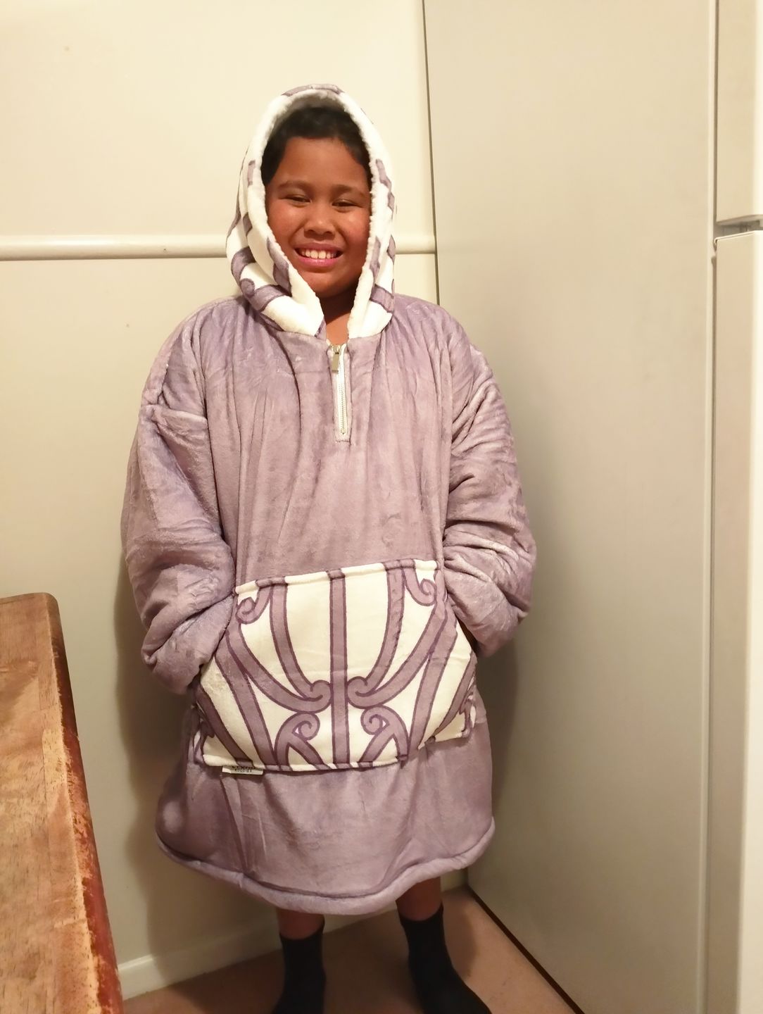 Customer photo review of KIDS BLANKET HOODIE - WAIPOROPORO