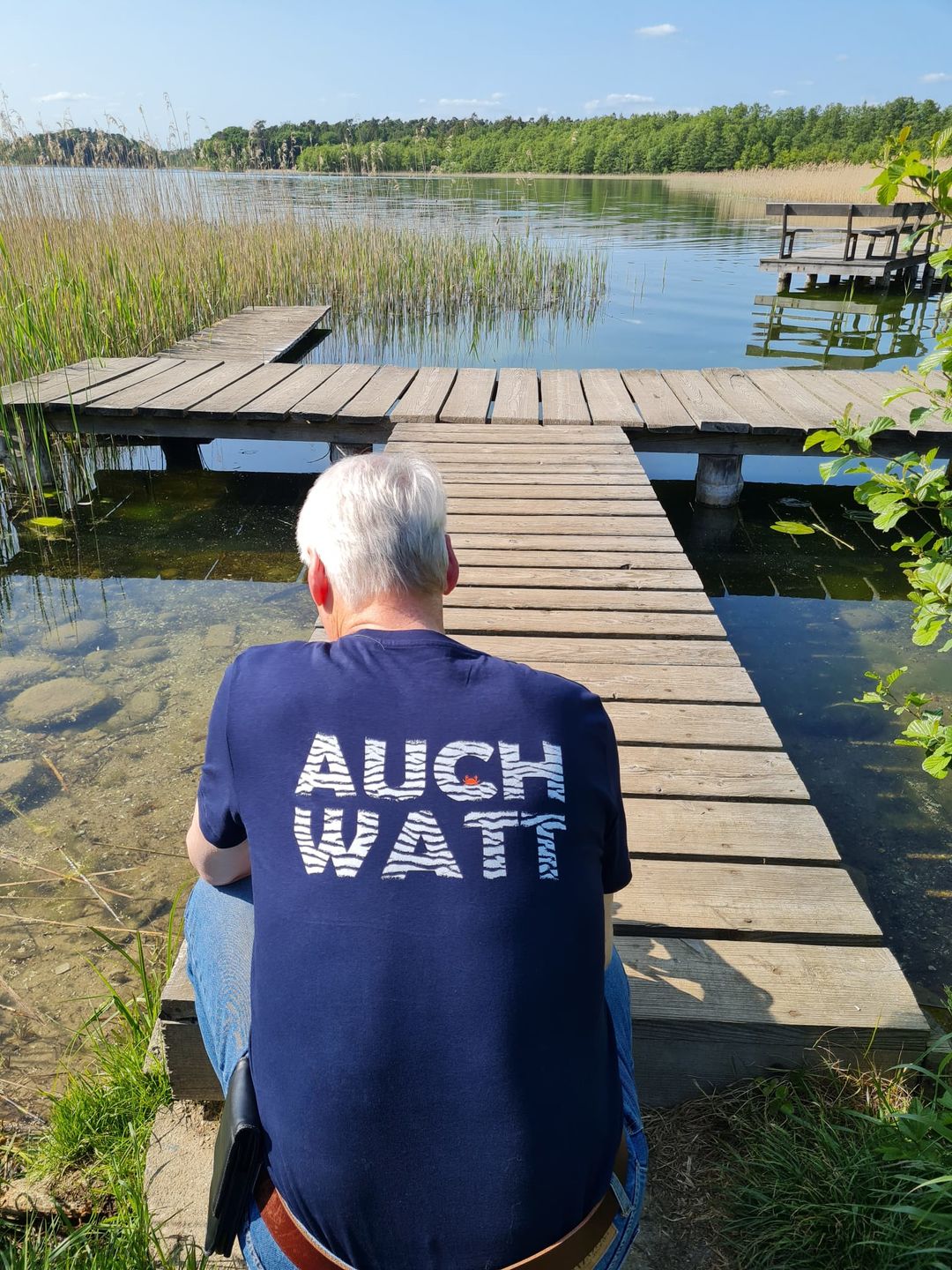 Customer photo review of Hinten steht auch watt · Herren Premium Bio T-Shirt
