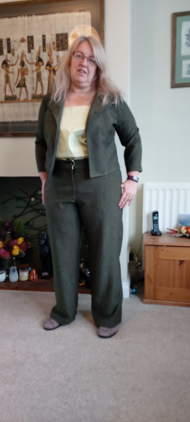 Customer photo review of Linen Look Suiting Fabric