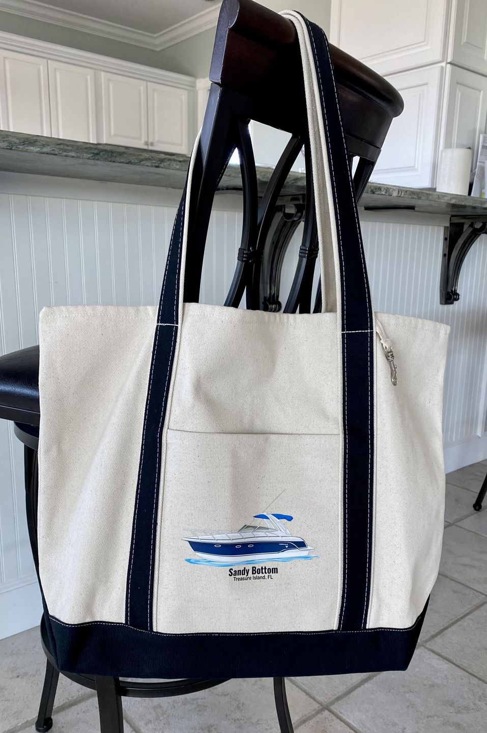 Customer photo review of Custom Boat Tote Bags