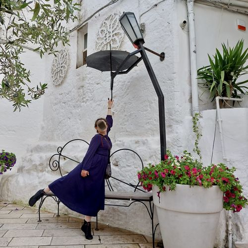 Customer photo review of Xiaolizi handmade long sleeve swing maxi dress in Blue 1465#