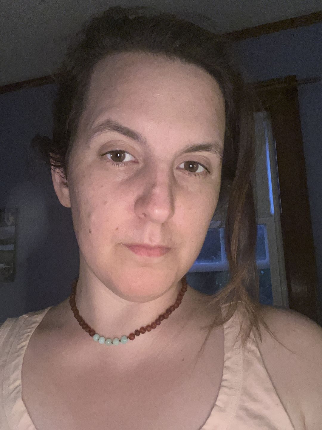 Customer photo review of Raw Cognac Baltic Amber + Amazonite || Necklace