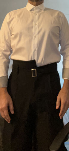 Customer photo review of Irregular High Waist Slacks