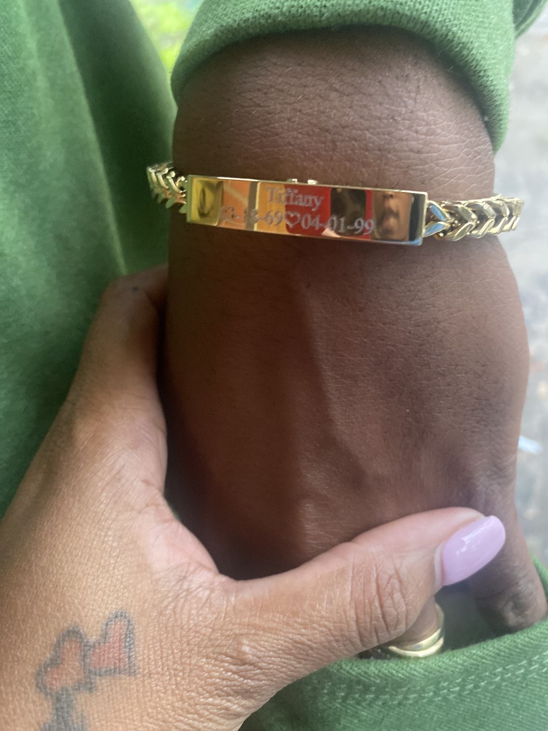Customer photo review of 6mm Franco Link ID Urn Bracelet