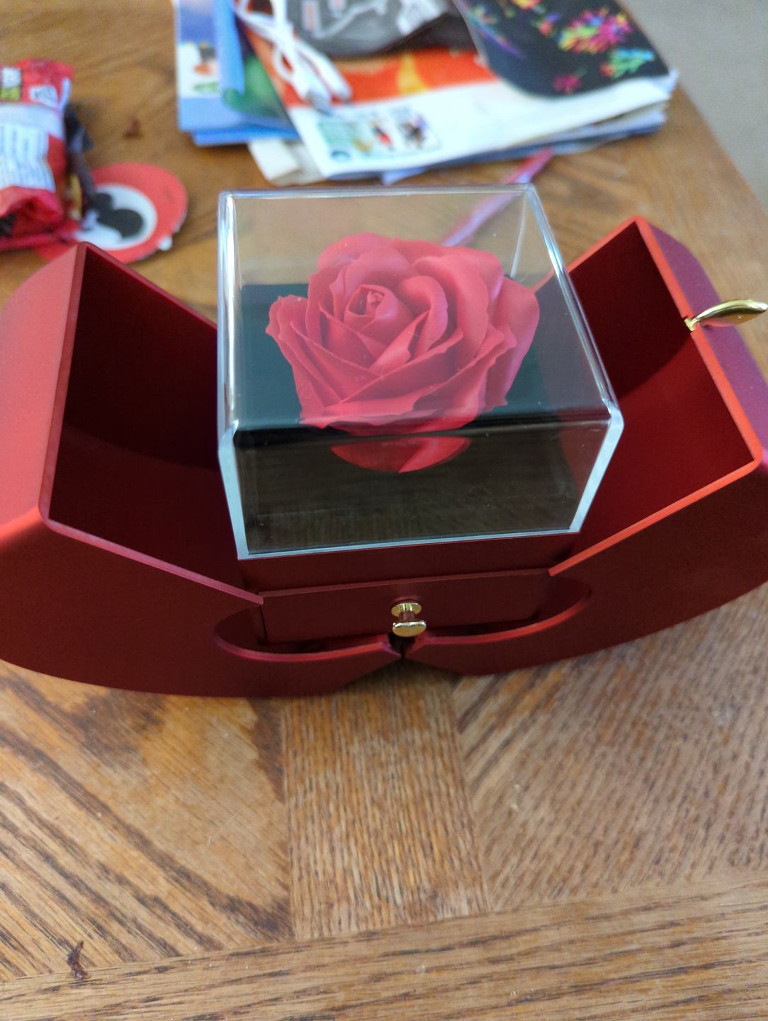 Customer photo review of White Gold Necklace - With Real Rose - To My Love