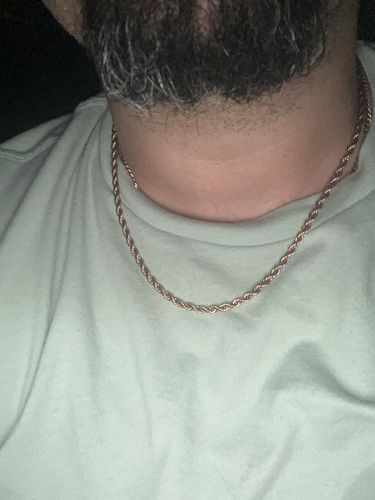 Customer photo review of Rose Gold Rope Chain (4mm)