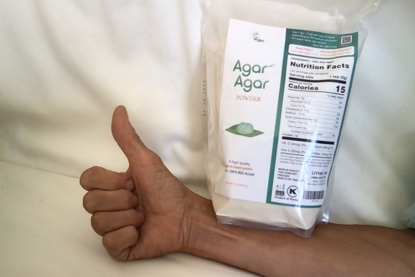 Customer photo review of Agar Agar Powder – Certified Vegan, Kosher, Halal, Gluten-Free, Non-GMO, Allergen-Free