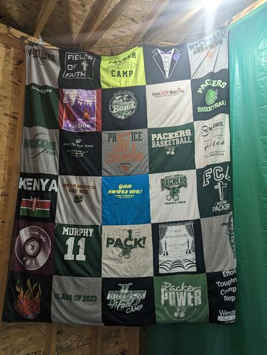 T-shirt quilt featuring packers basketball by AmyJo from ND