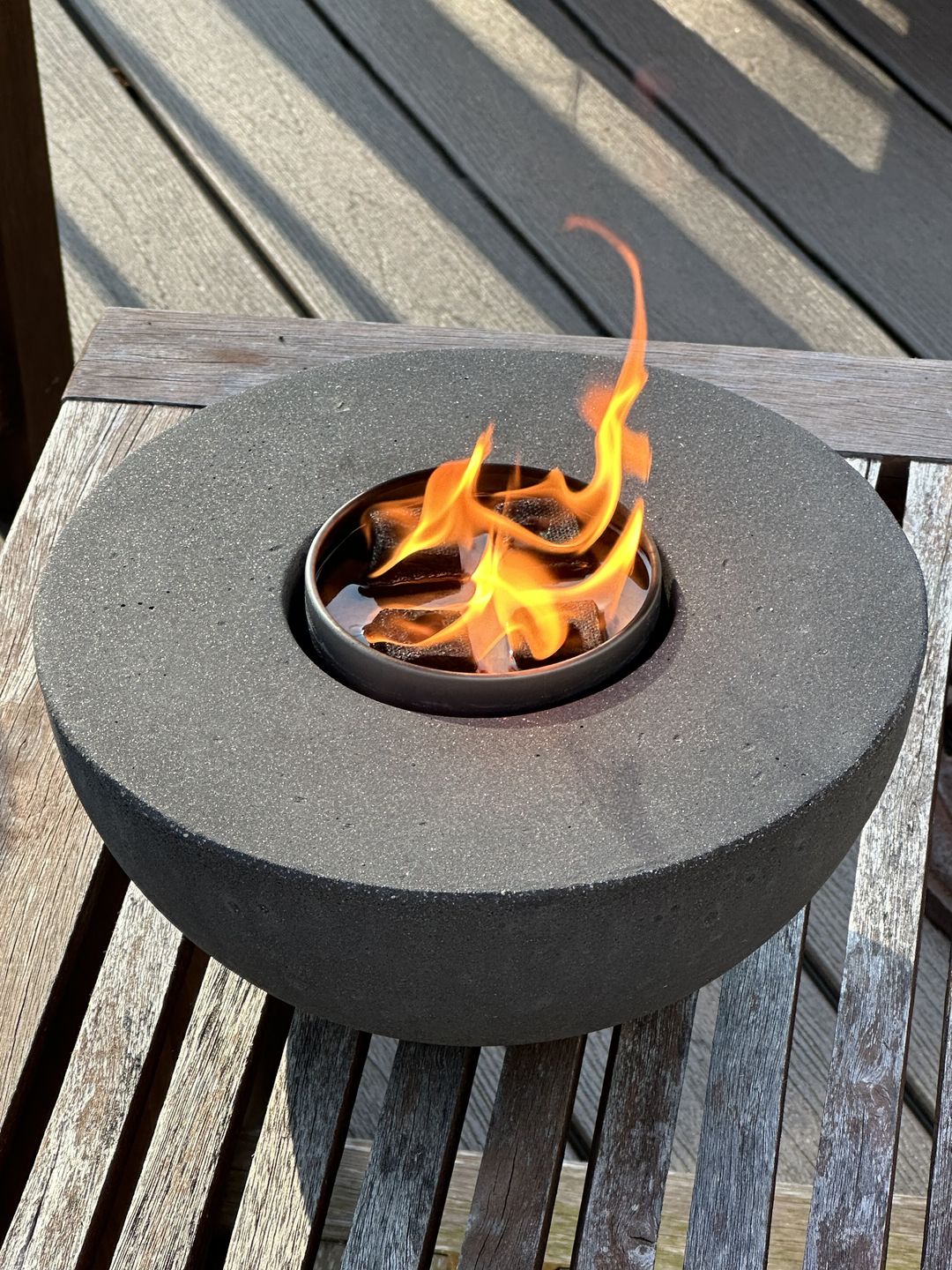 Customer photo review of Concrete Semi-Round Fire Pit