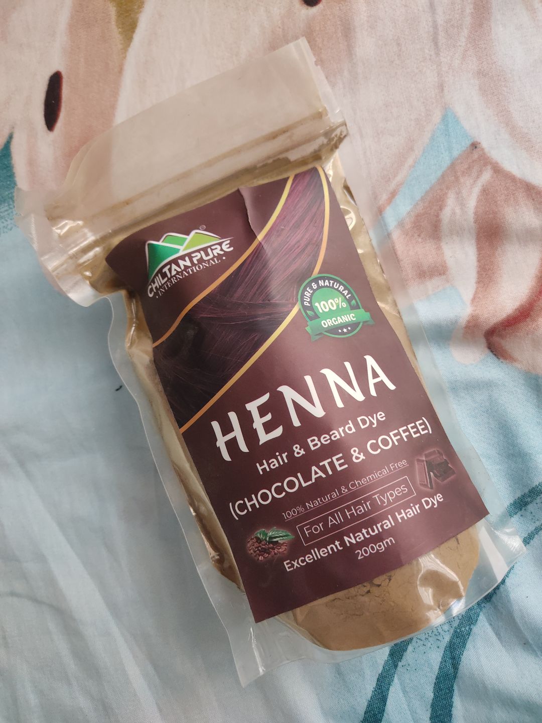 Customer photo review of Henna Hair and Beard Dye (Chocolate & Coffee) – Prevents Premature Hair Greying, Improves Scalp Health, Balances pH & Oil Production 200gm