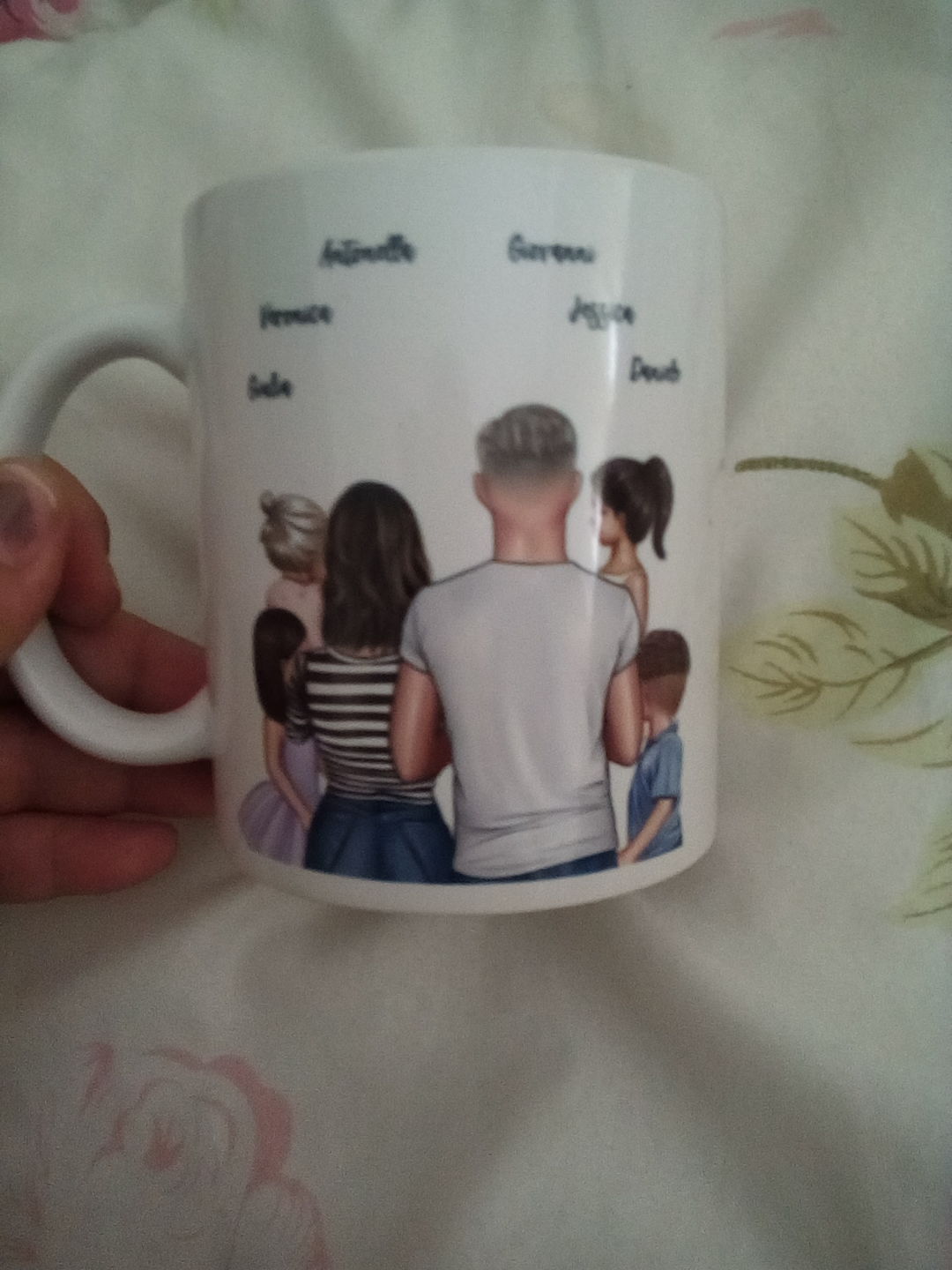 Customer photo review of Eltern mit 1-4 Kindern - Personalisierte Tasse