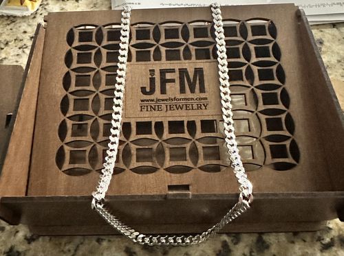 Customer photo review of 7mm Curb Cuban Link Sterling Silver Men's Wide Chain Necklace 24 inch 50gr