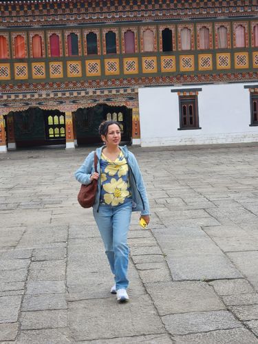 Customer photo review of Floral Top - Yellow and Grey