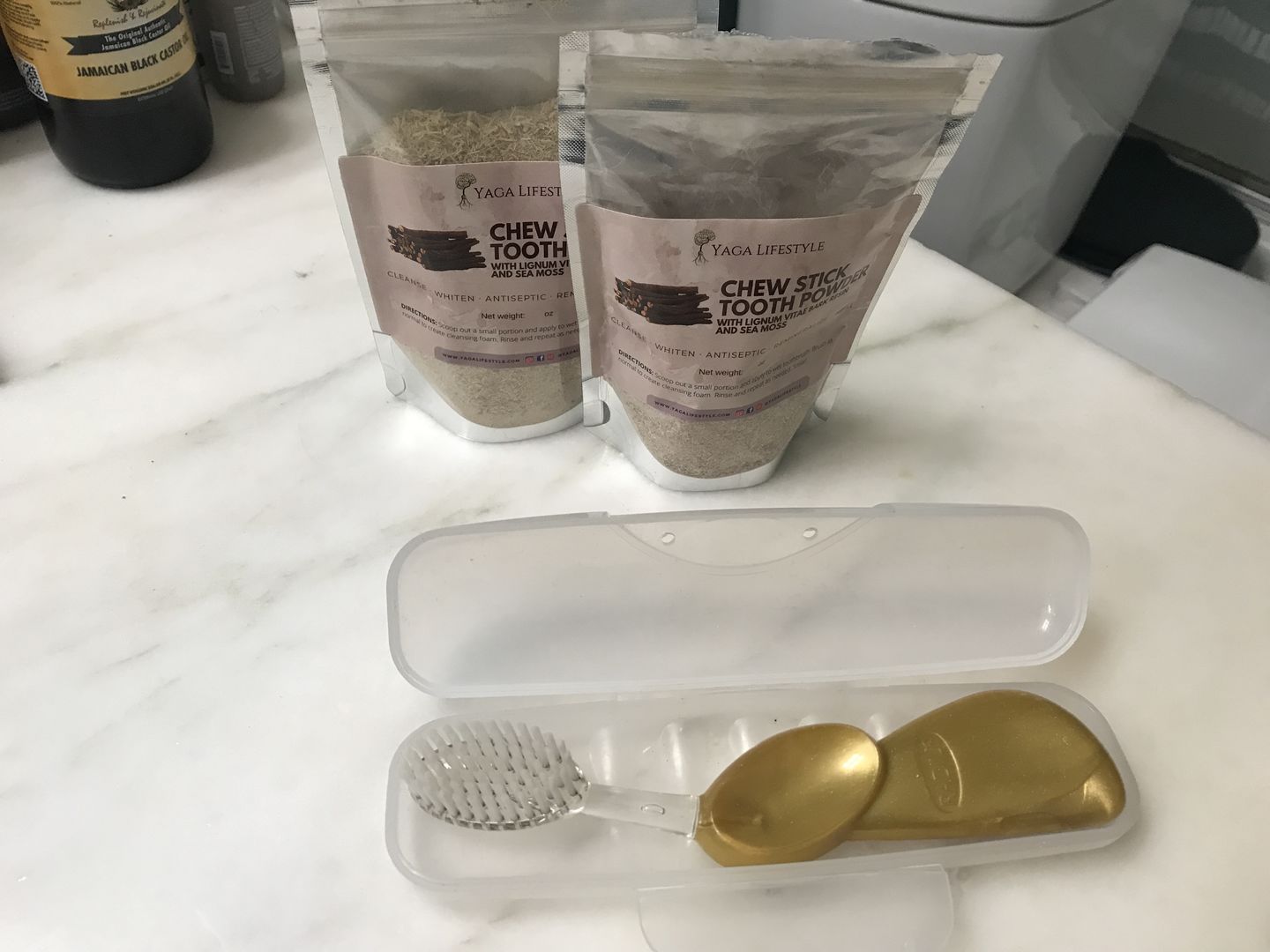 Customer photo review of Jamaican Chew Stick Herbal Tooth Powder