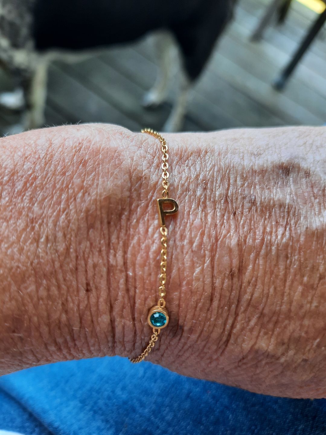 Customer photo review of Birthstone Letter Bracelet