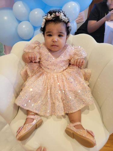 Customer photo review of Girl Formal Dresses Baby Girl Pageant Flowers Dress Toddler Sequins Cake Birthday Party Dress