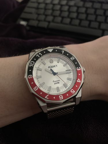 Customer photo review of Aquacy Hei Matau Oceanum Men's Automatic 200M Silver Dial Dive Watch ON.SL.O.BK.MH