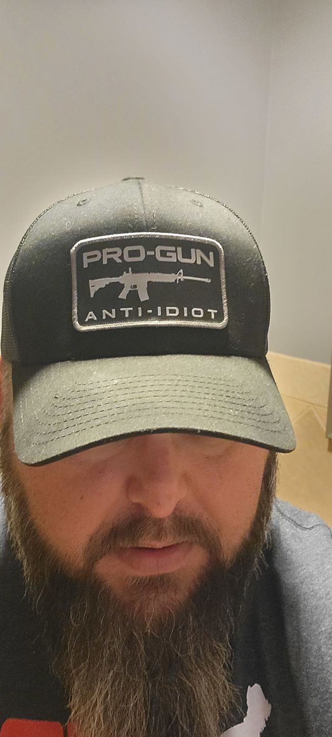 Customer photo review of Pro Gun Anti Idiot Woven Patch Hat
