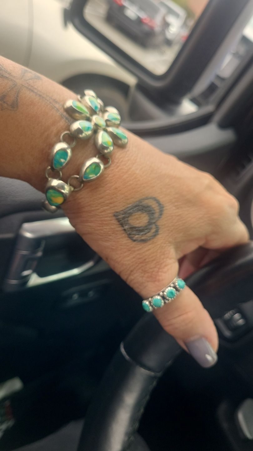 Customer photo review of Turquoise Band Ring Sterling Silver