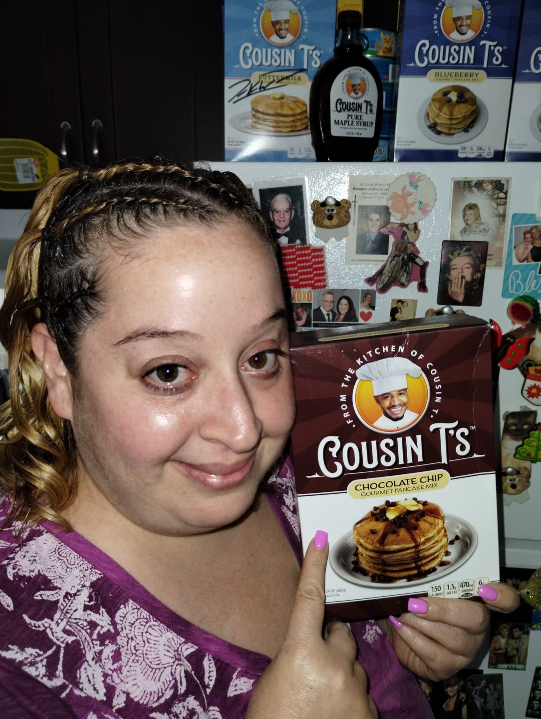 Customer photo review of Cousin T's Blueberry Gourmet Pancake Mix (2 Pack)