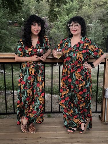 Customer photo review of Jaguar Paradise Black Animal Print Jumpsuit