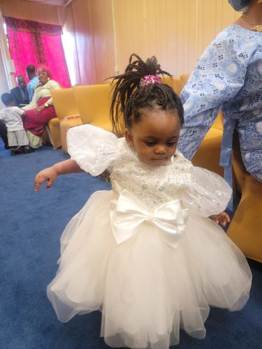 Customer photo review of Baby Girl Birthday Party Dresses Girl Cute Bow Knot Sequin Formal Princess Dresses