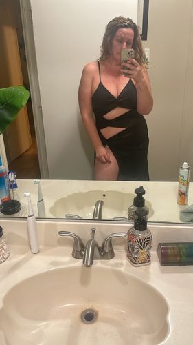 Customer photo review of Sexy Hollow Kink Slip Dress