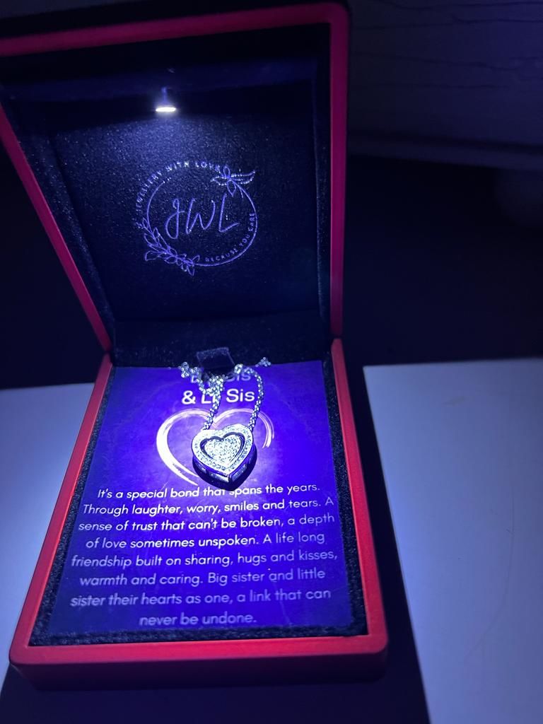 Customer photo review of Big Sis & Lil Sis 3 in 1 Trinity Heart Necklace - Sister6