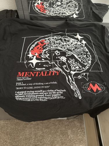 Customer photo review of 'BORN TO LOSE, DYING TO WIN' TEE - BLACK / RED