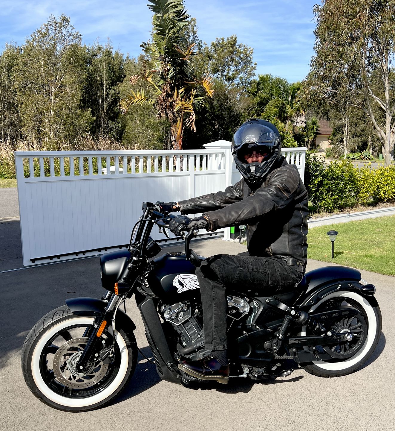 Customer photo review of 'ol Bobber' | Classic Leather Motorbike Jacket | Distressed Charcoal Brown Full Grain Leather